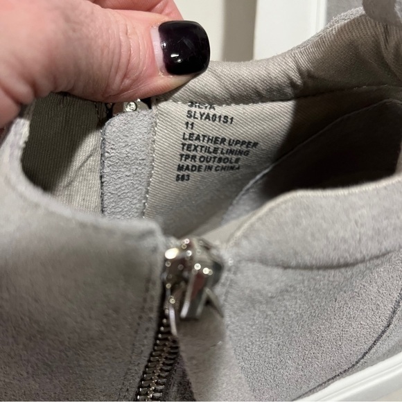 Steve Madden Silat High Top Wedge Sneaker Gray Size 11 Dual aside Zipper - Picture 9 of 12